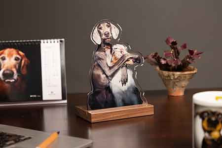 Contour milled table display - a feast for the eyes of every dog lover
